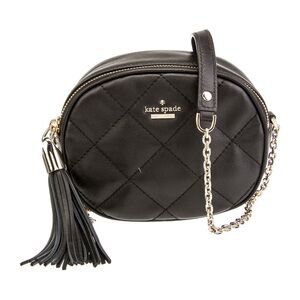 NWT Kate Spade Black Quilted Crossbody with Tassel